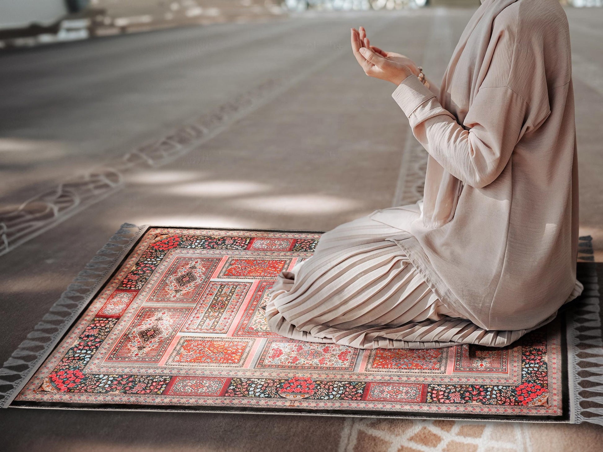 Turkish Prayer Rug, Ottoman Design, Soft Muslim Prayer Mat