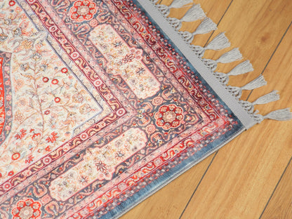 Turkish Prayer Rug, Soft Muslim Prayer Mat, Ottoman Design