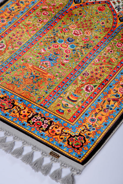 Turkish Prayer Rug, Traditional Ottoman Design, Muslim Prayer Mat
