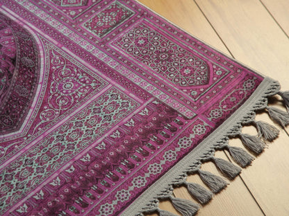 Turkish Prayer Rug, Ottoman Design, Soft Muslim Prayer Mat