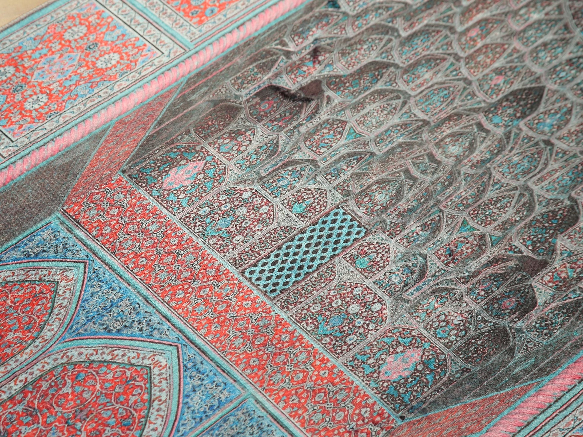 Turkish Prayer Rug, Ottoman Design, Soft Muslim Prayer Mat