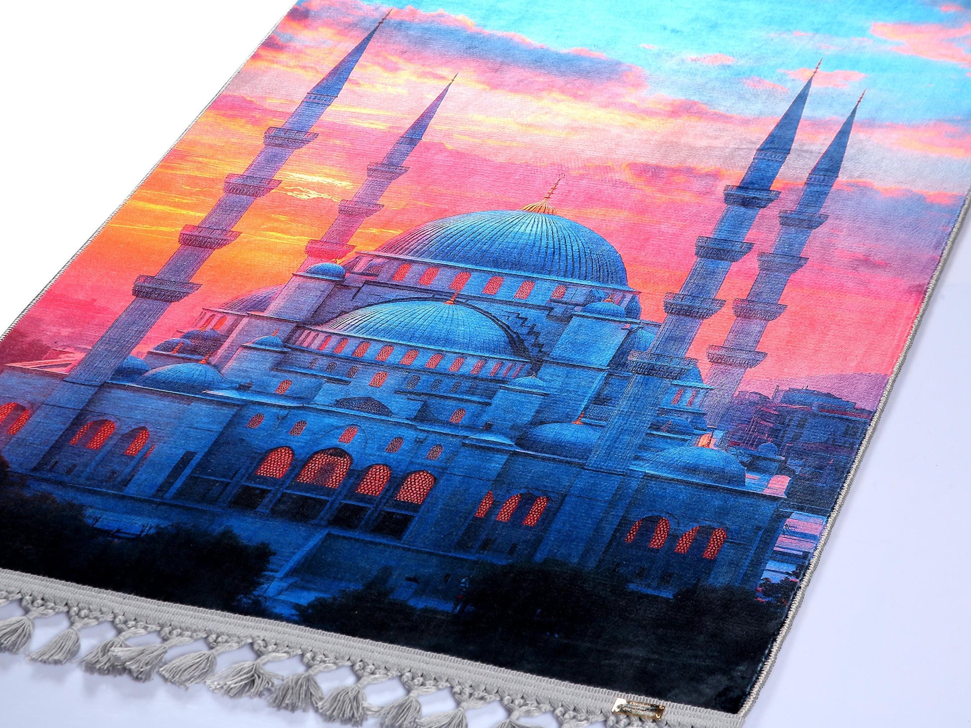 Turkish Prayer Rug, Ottoman Design, Soft Muslim Prayer Mat