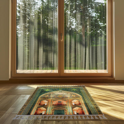 Turkish Prayer Rug, Ottoman Design, Soft Muslim Prayer Mat