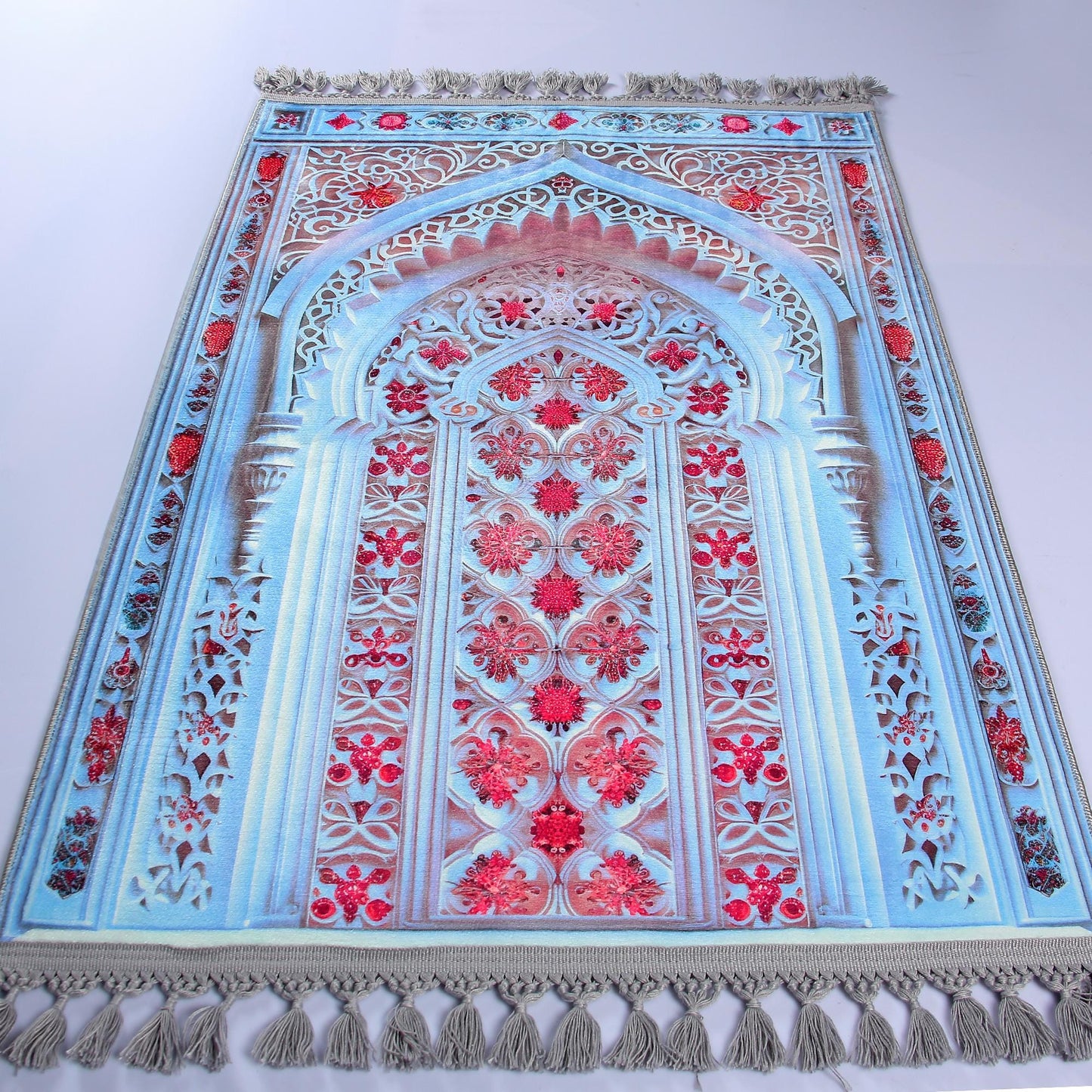 Turkish Prayer Rug, Soft Muslim Prayer Mat, Ottoman Design