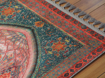 Prayer Carpet, Turkish Prayer Rug – Soft Muslim Prayer Mat with Traditional Ottoman Design, prayer rug, seccade, prayer mat, muslim rug