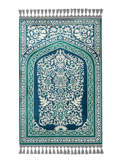 Turkish Prayer Rug, Soft Muslim Prayer Mat, Ottoman Design