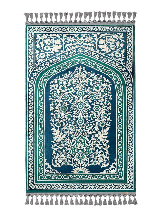 Turkish Prayer Rug, Soft Muslim Prayer Mat, Ottoman Design