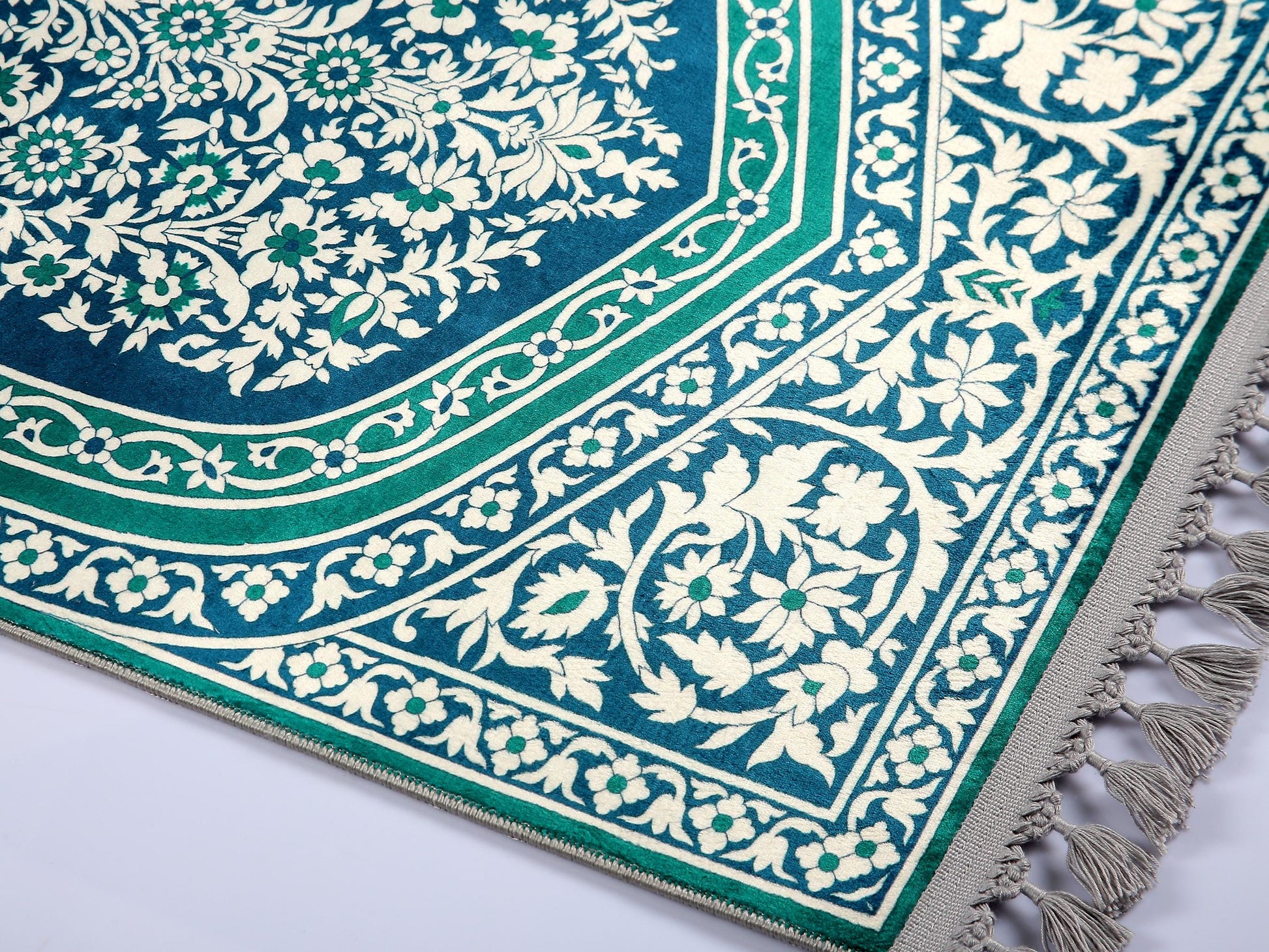 Turkish Prayer Rug, Soft Muslim Prayer Mat, Ottoman Design