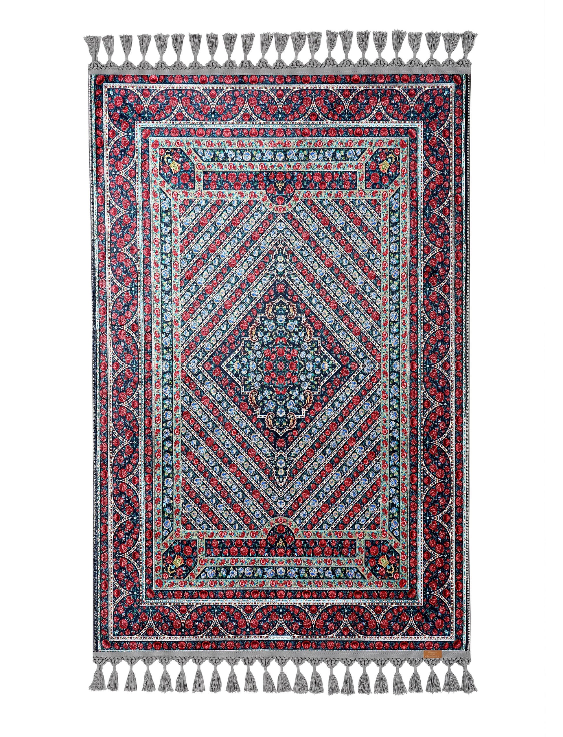 Turkish Prayer Rug, Ottoman Design, Soft Muslim Prayer Mat