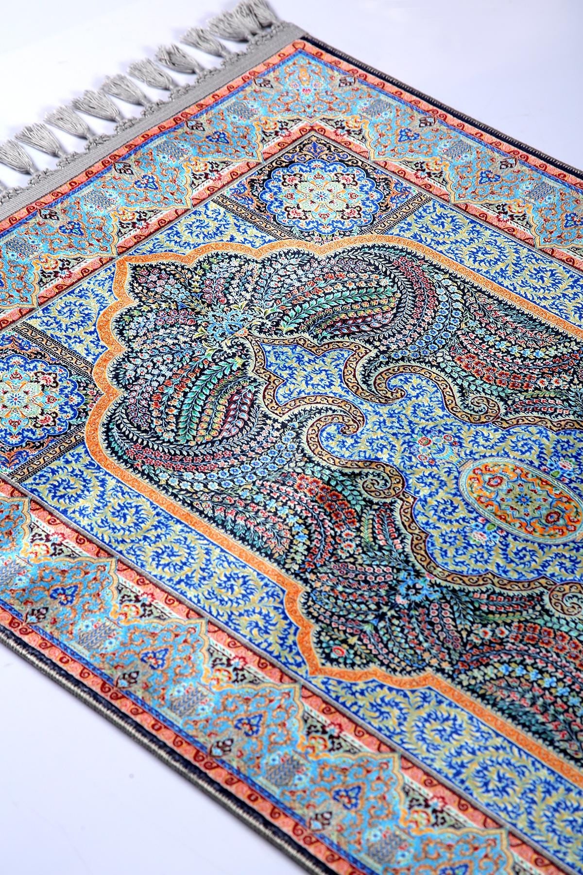 Turkish Prayer Rug, Ottoman Design, Soft Muslim Prayer Mat