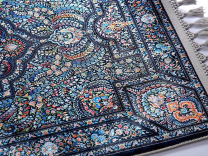 Turkish Prayer Rug, Soft Muslim Prayer Mat, Ottoman Design