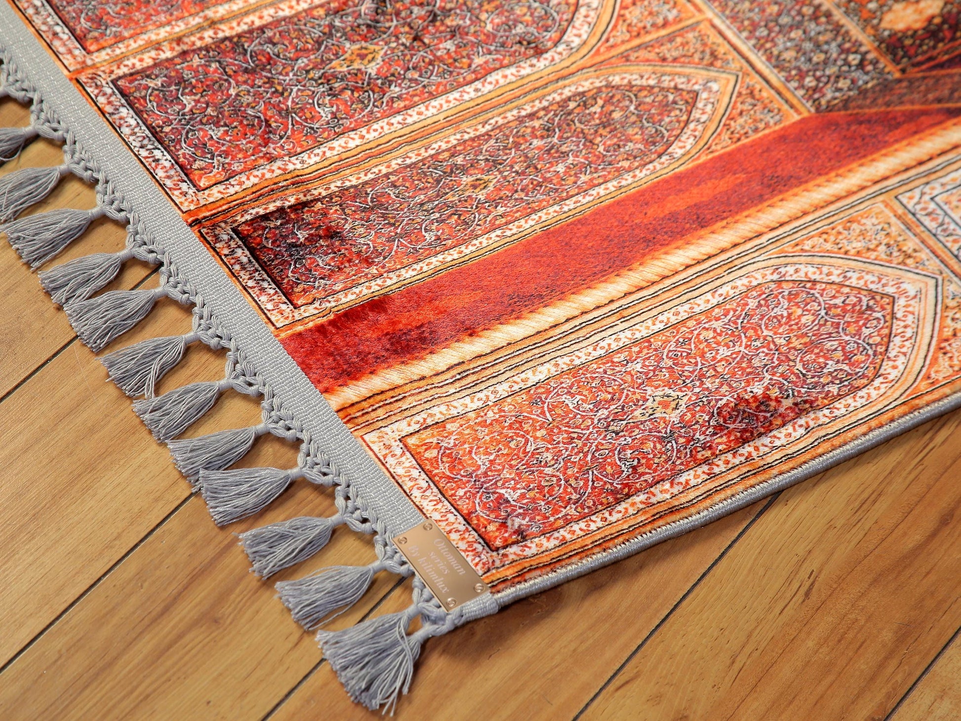 Turkish Prayer Rug, Traditional Ottoman Design, Soft Muslim Prayer Mat