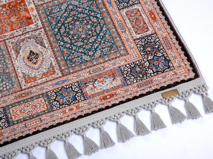 Turkish Prayer Rug, Soft Muslim Prayer Mat, Ottoman Design