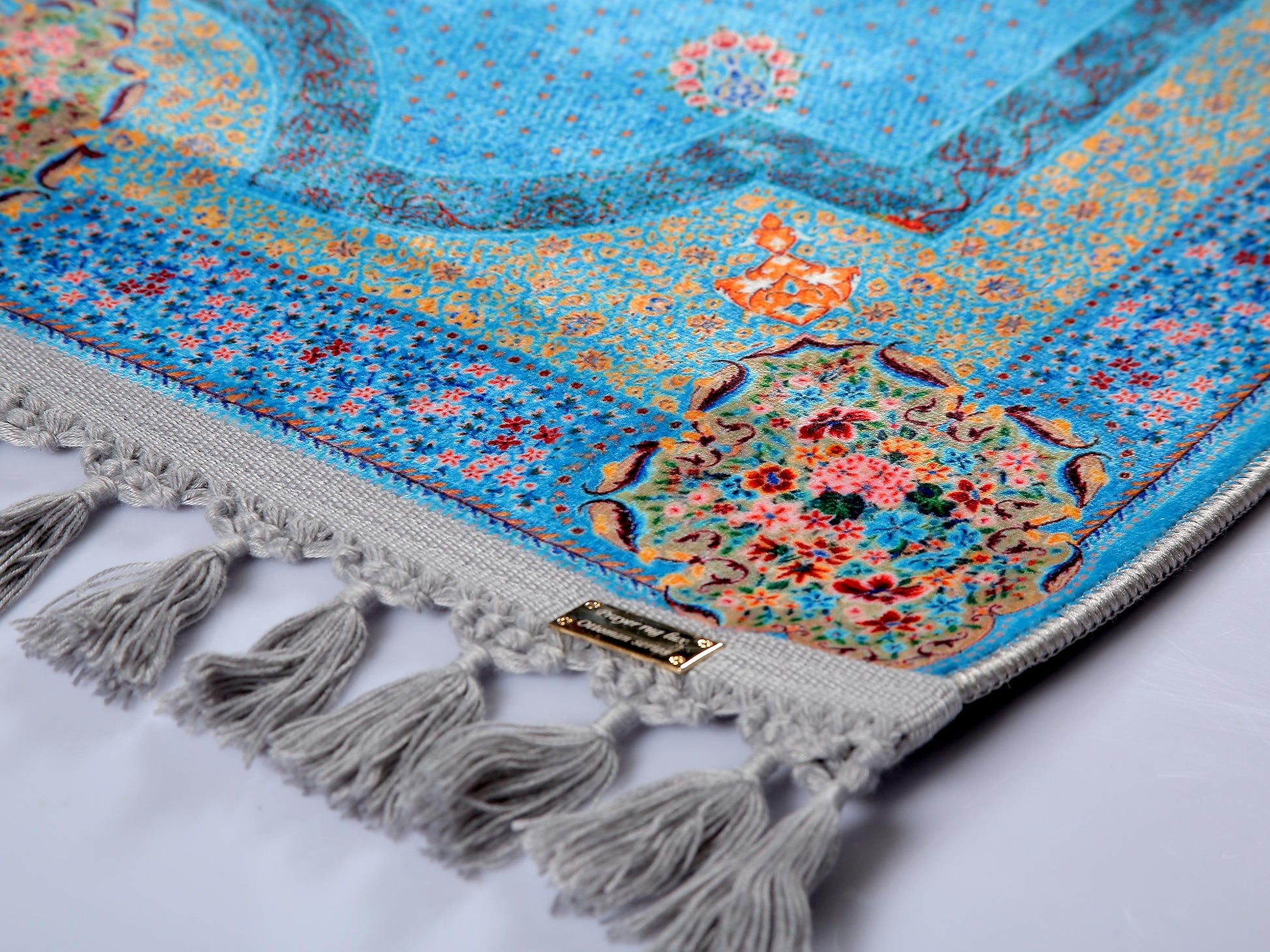 Turkish Prayer Rug, Soft Muslim Prayer Mat, Ottoman Design