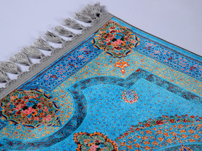 Turkish Prayer Rug, Soft Muslim Prayer Mat, Ottoman Design