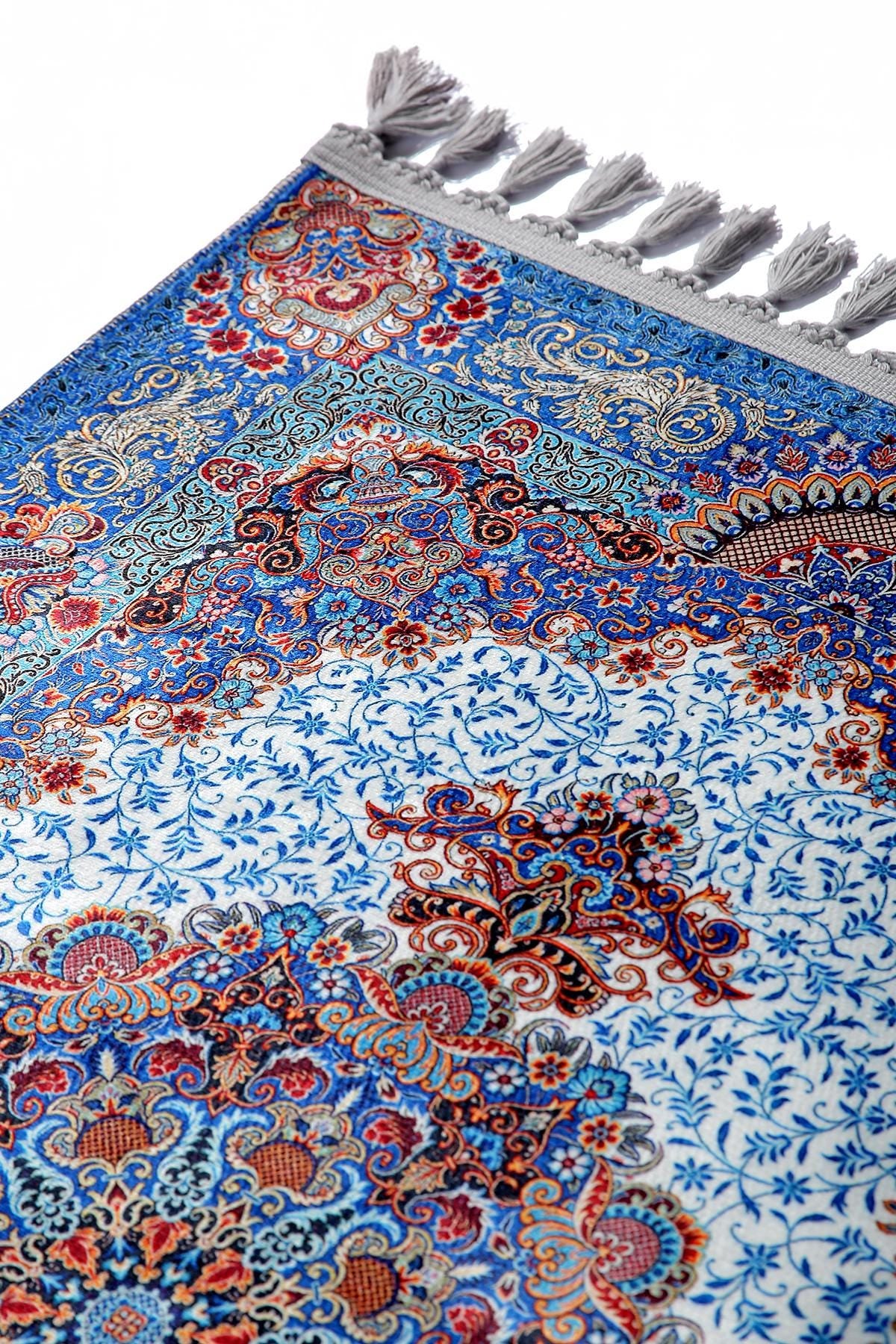 Turkish Prayer Rug, Soft Muslim Prayer Mat, Ottoman Design
