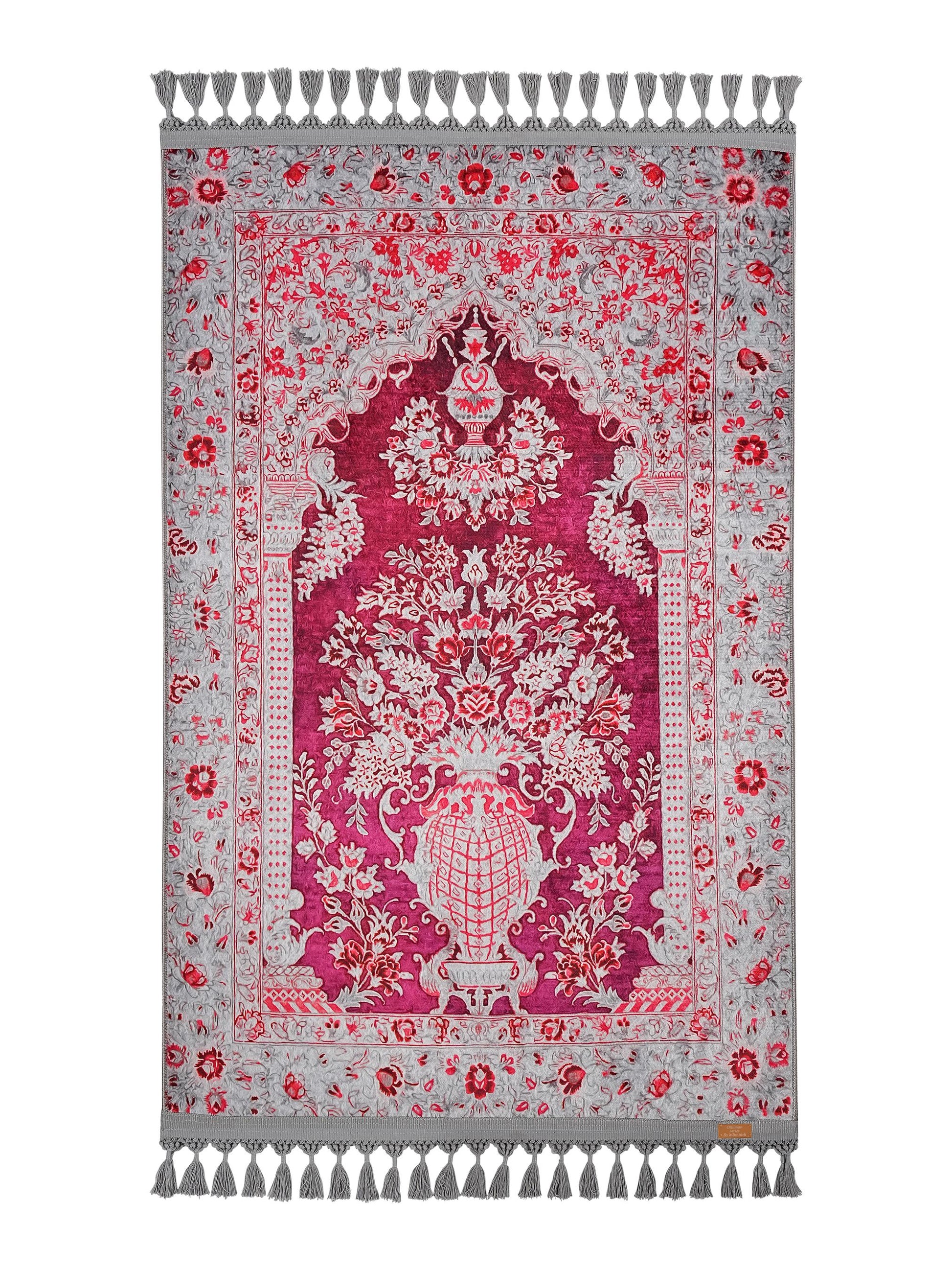 Turkish Prayer Rug, Ottoman Design Muslim Prayer Mat