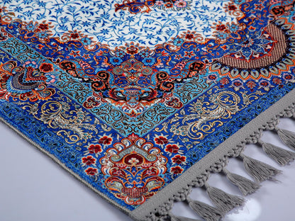 Turkish Prayer Rug, Soft Muslim Prayer Mat, Ottoman Design