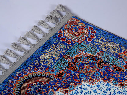 Turkish Prayer Rug, Soft Muslim Prayer Mat, Ottoman Design