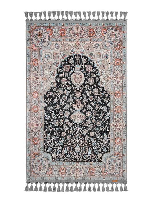 Turkish Prayer Rug, Soft Muslim Prayer Mat, Ottoman Design