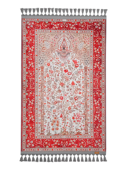 Turkish Floral Prayer Rug, Ottoman Design Seccade