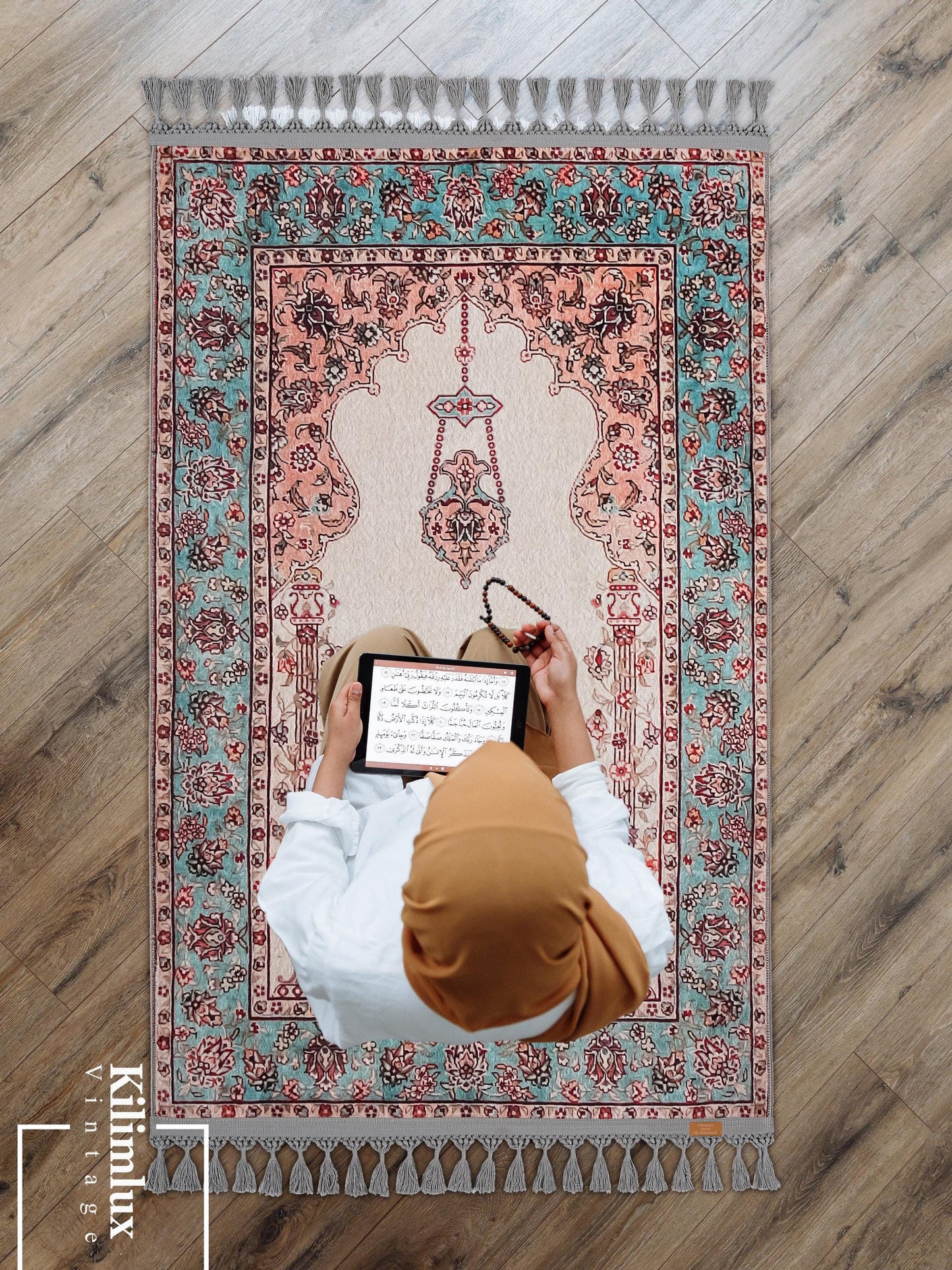 Turkish Prayer Rug, Ottoman Design, Muslim Prayer Mat
