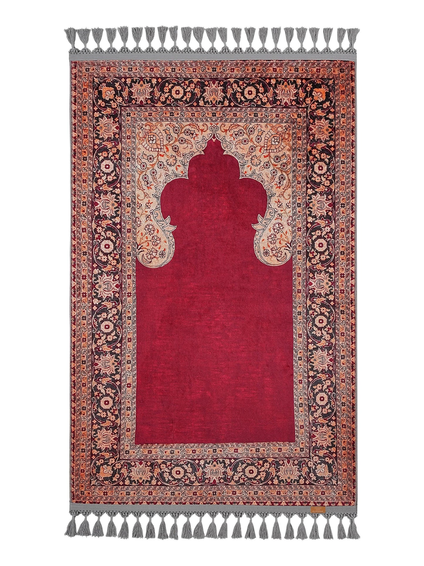 Turkish Prayer Rug, Soft Muslim Prayer Mat, Traditional Ottoman Design