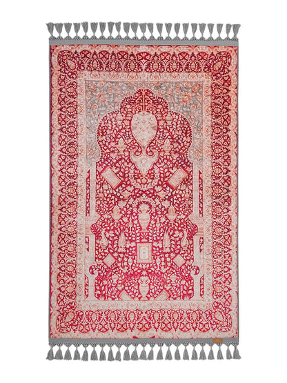 Turkish Prayer Rug, Soft Muslim Prayer Mat, Ottoman Design