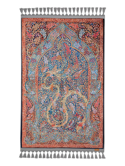 Turkish Prayer Rug, Ottoman Design, Soft Muslim Prayer Mat