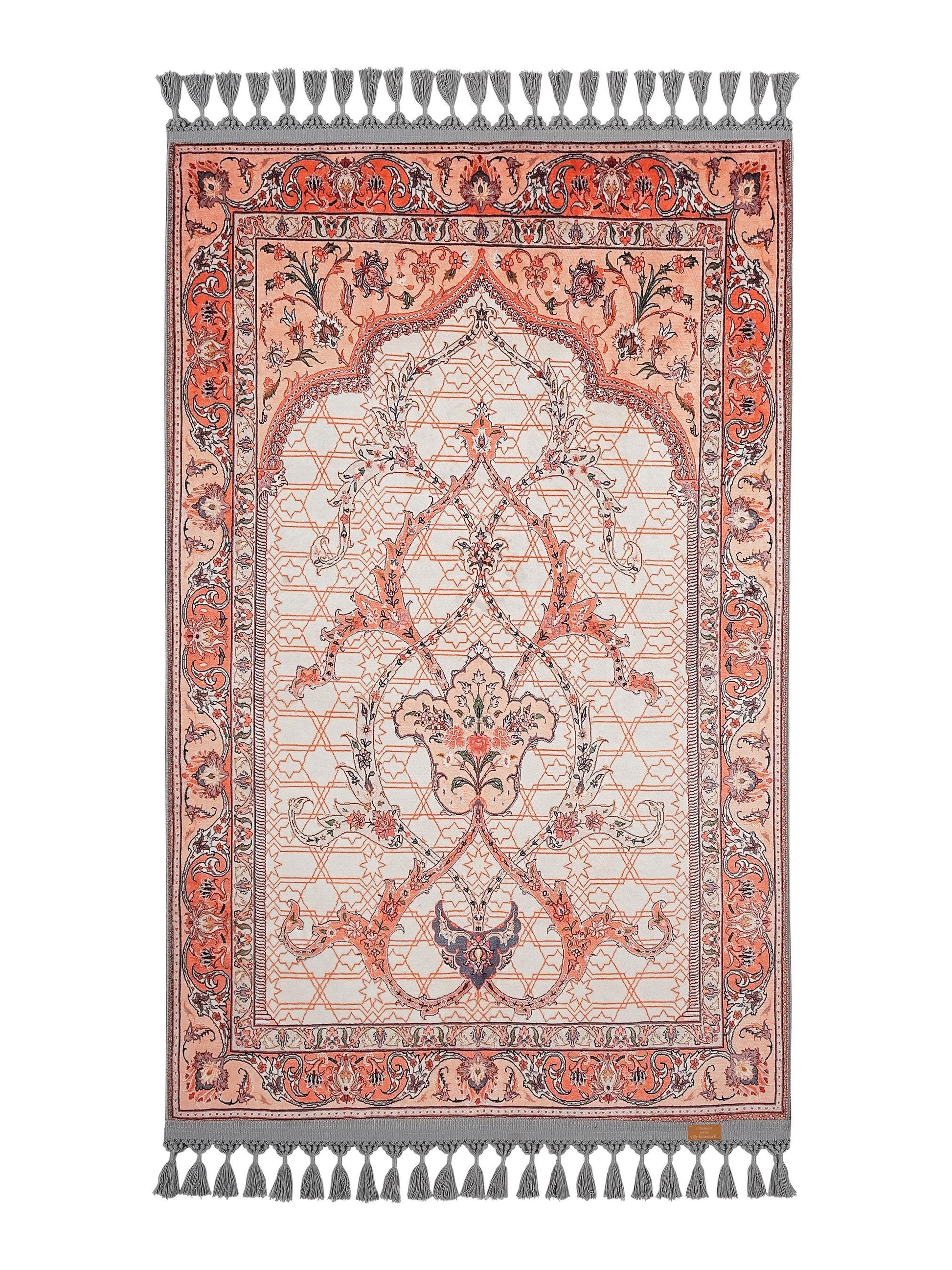 Turkish Prayer Rug, Ottoman Design, Soft Muslim Prayer Mat