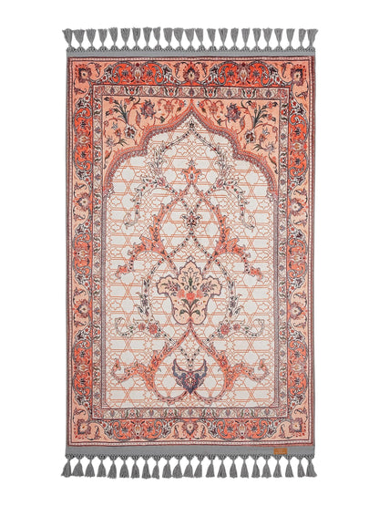 Turkish Prayer Rug, Ottoman Design, Soft Muslim Prayer Mat