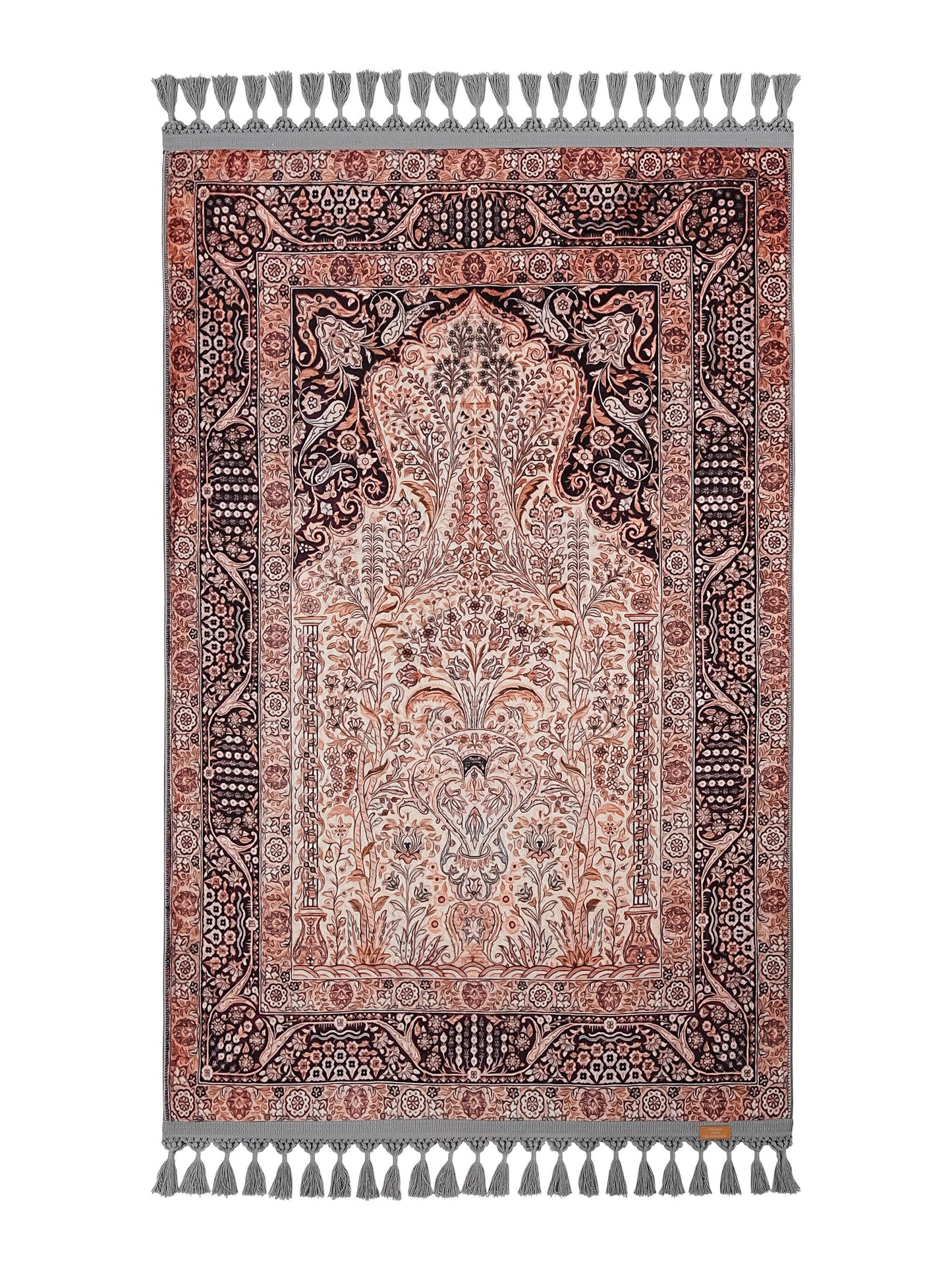 Turkish Prayer Rug, Soft Muslim Prayer Mat, Ottoman Design