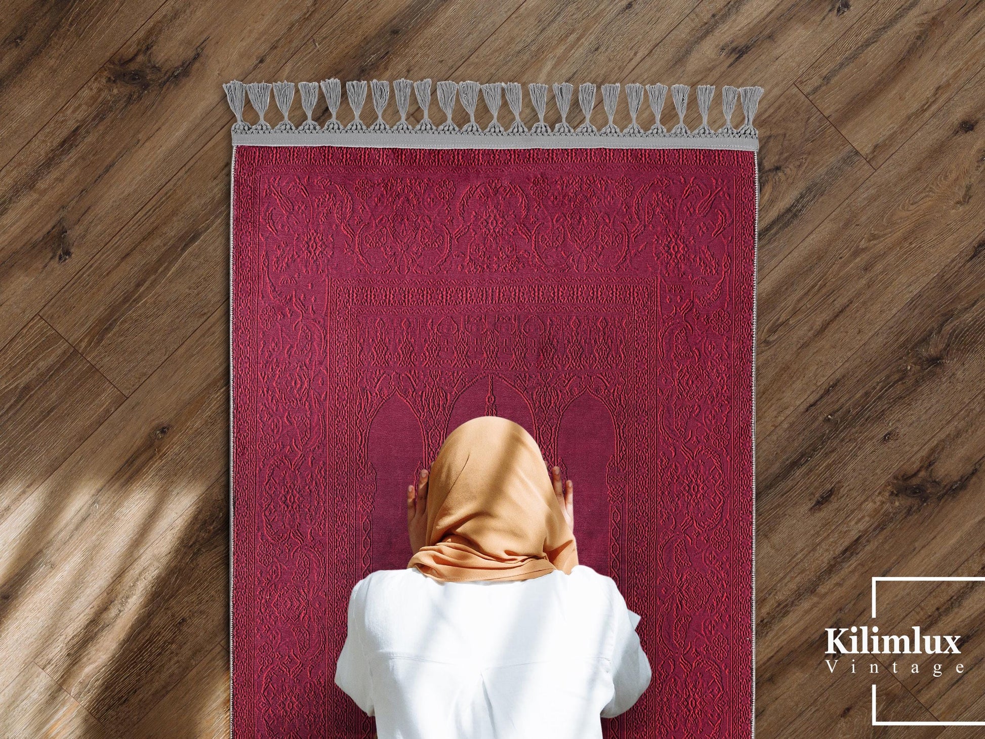 Turkish Prayer Rug, Ottoman Design, Soft Muslim Prayer Mat