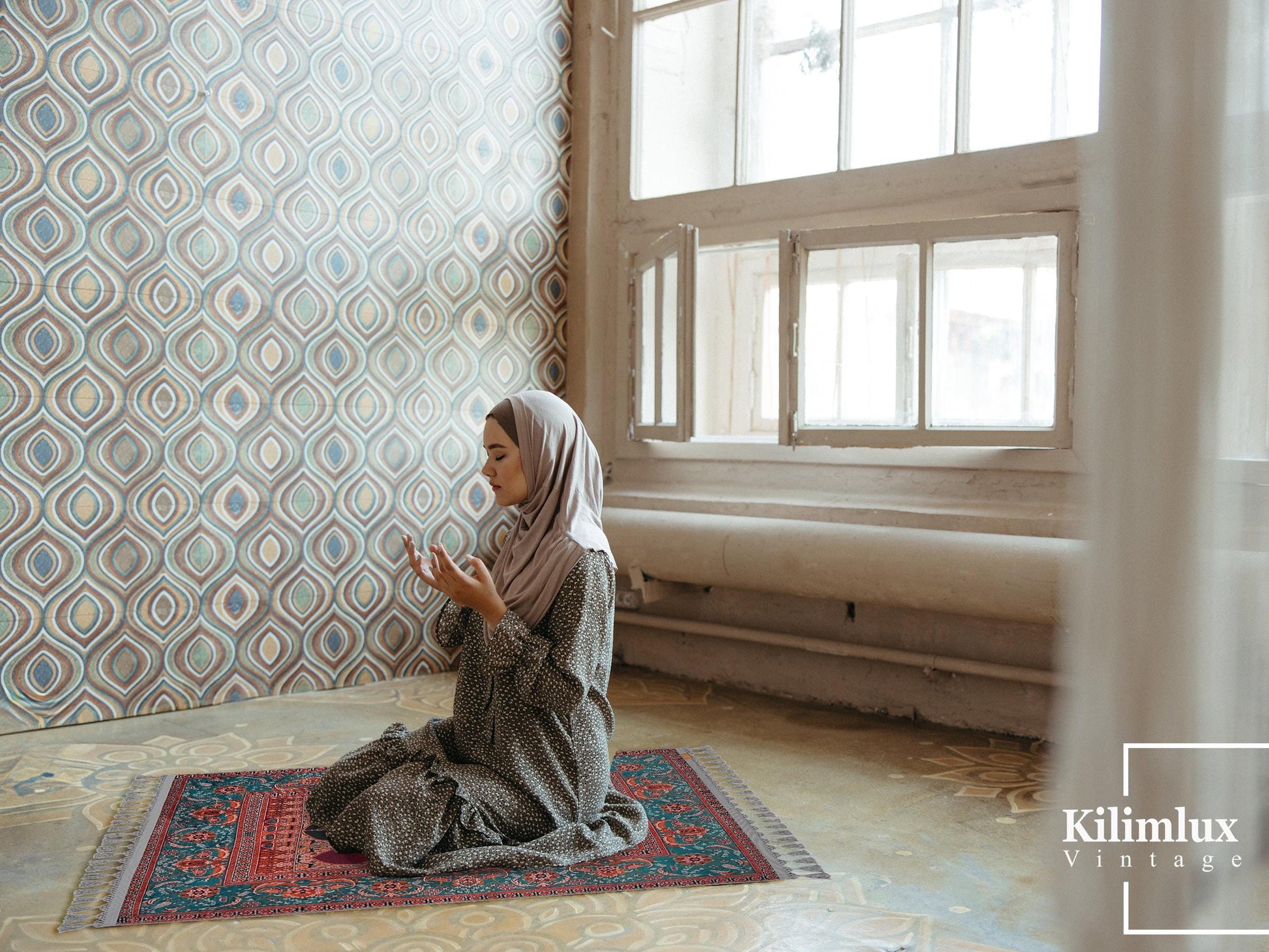Turkish Prayer Rug, Ottoman Design, Soft Muslim Prayer Mat