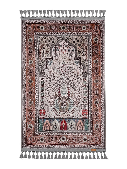 Turkish Prayer Rug, Soft Muslim Prayer Mat, Ottoman Design