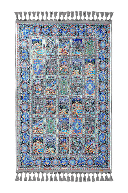 Turkish Prayer Rug, Soft Muslim Prayer Mat, Ottoman Design