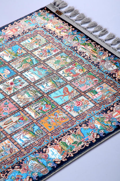 Turkish Prayer Rug, Soft Muslim Prayer Mat, Ottoman Design