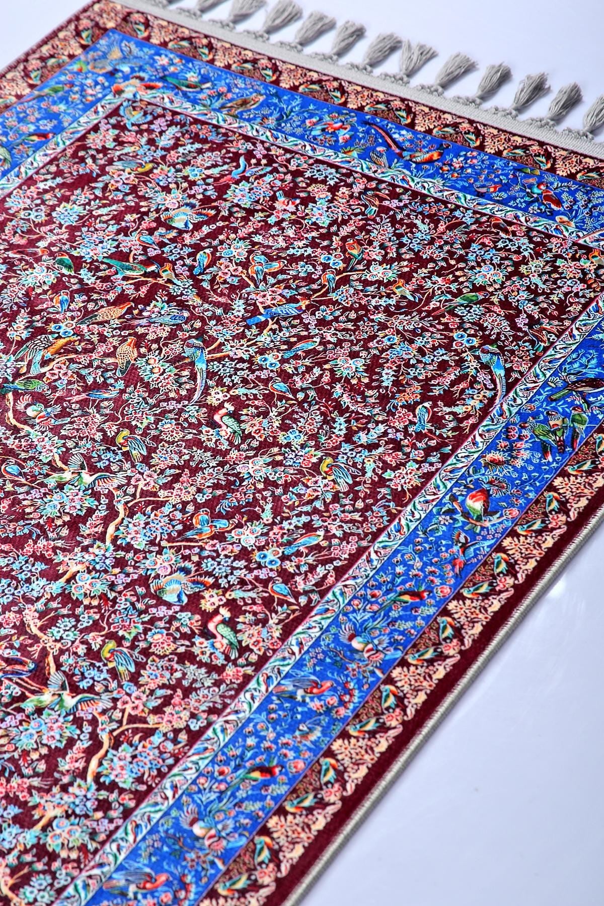 Turkish Prayer Rug, Soft Muslim Prayer Mat, Ottoman Design