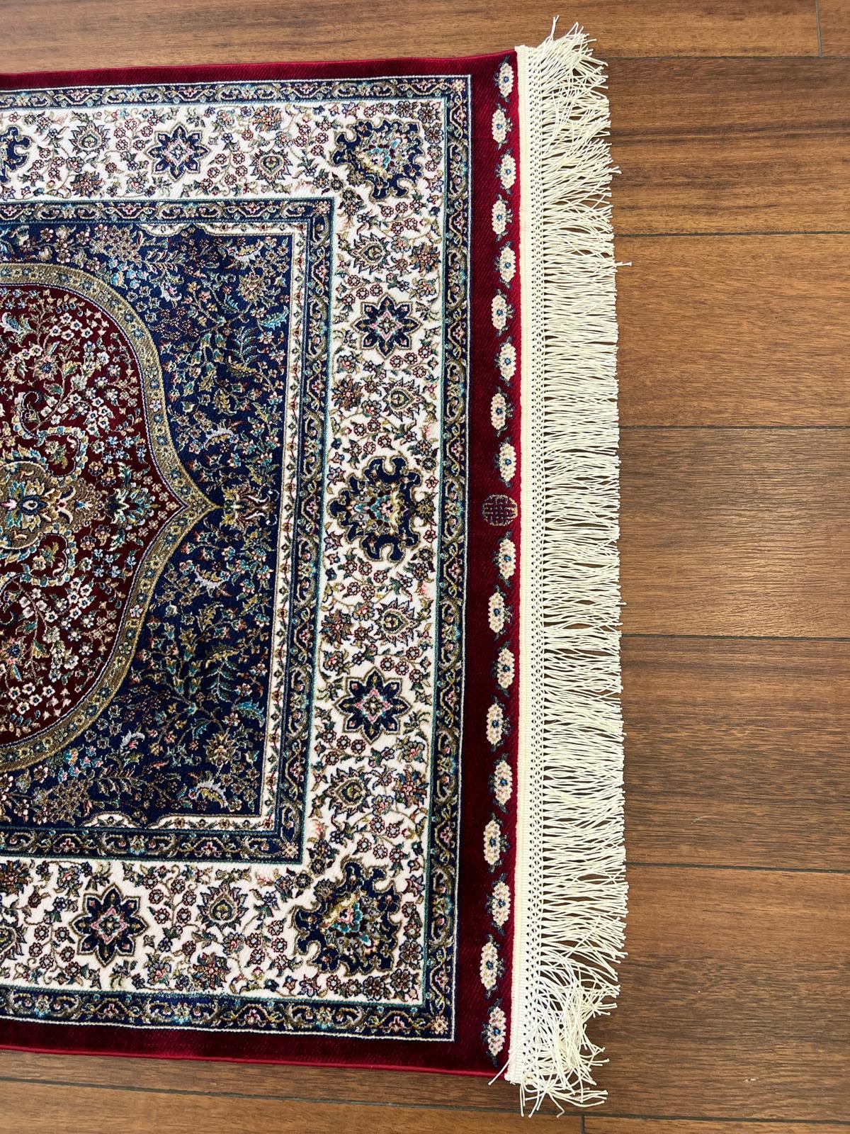 Bamboo Prayer Rug with Silk Fringes, Muslim Seccade