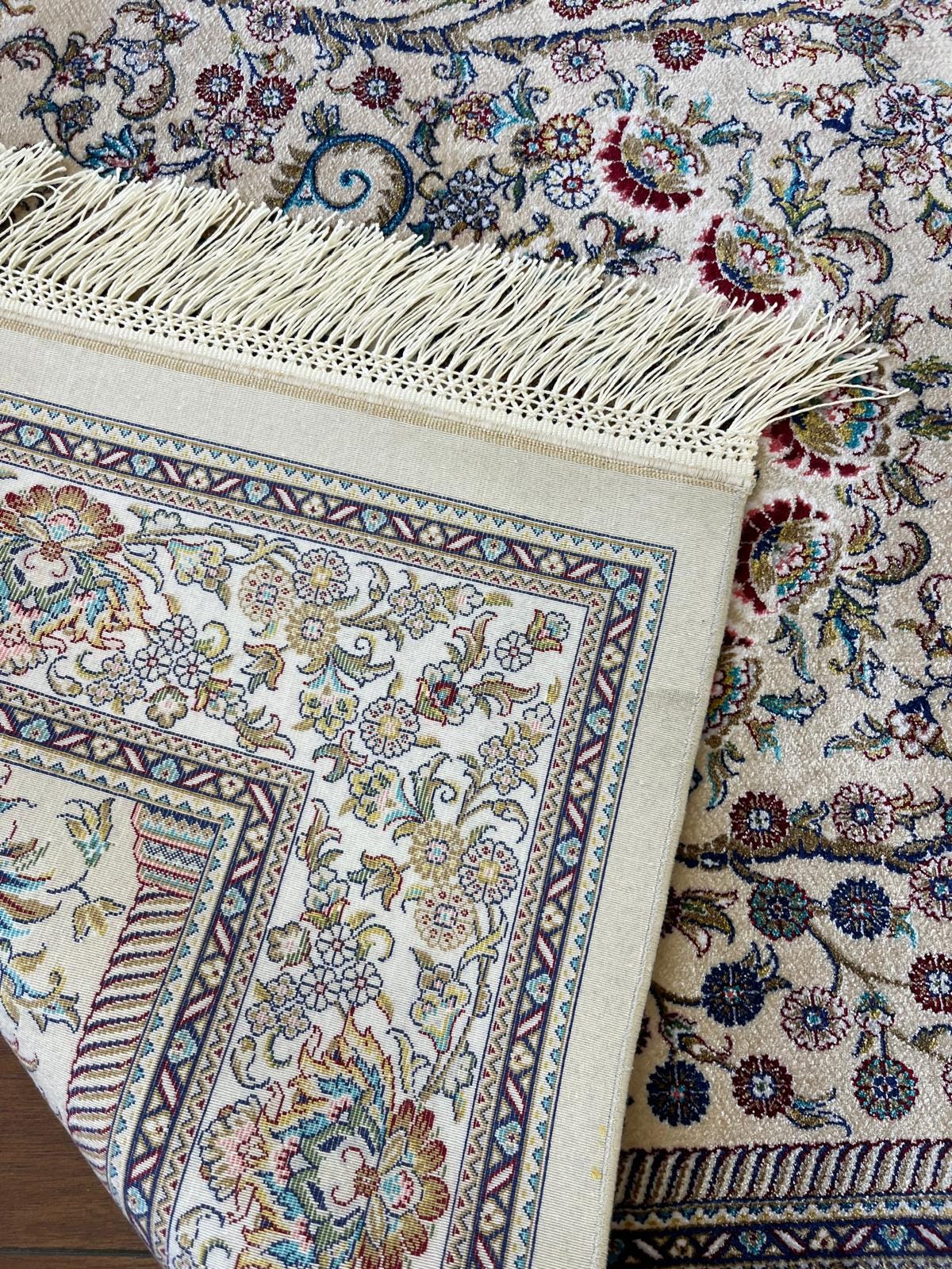 Bamboo Prayer Rug with Silk Fringes: Soft Muslim Seccade