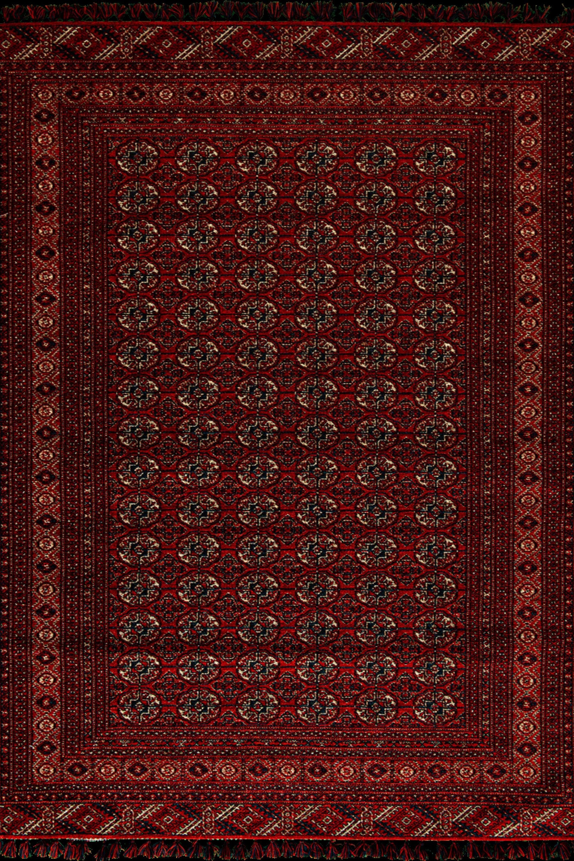 Red Afghan Rug: Washable Chenille Farmhouse Decor (3.9 x 5.9 ft)