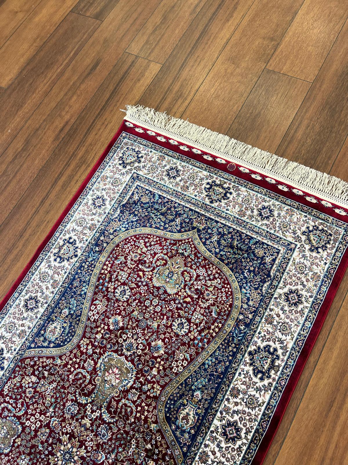 Bamboo Prayer Rug with Silk Fringes, Muslim Seccade