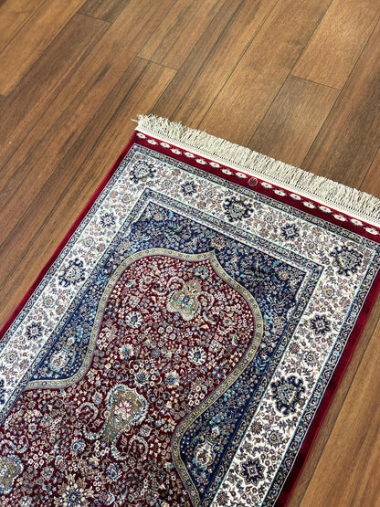Bamboo Prayer Rug with Silk Fringes, Muslim Seccade