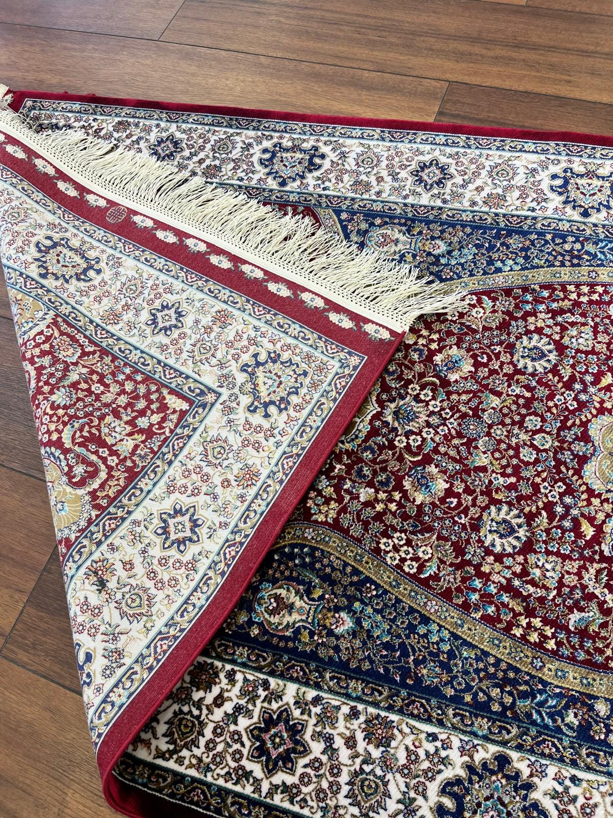 Bamboo Prayer Rug with Silk Fringes, Muslim Seccade