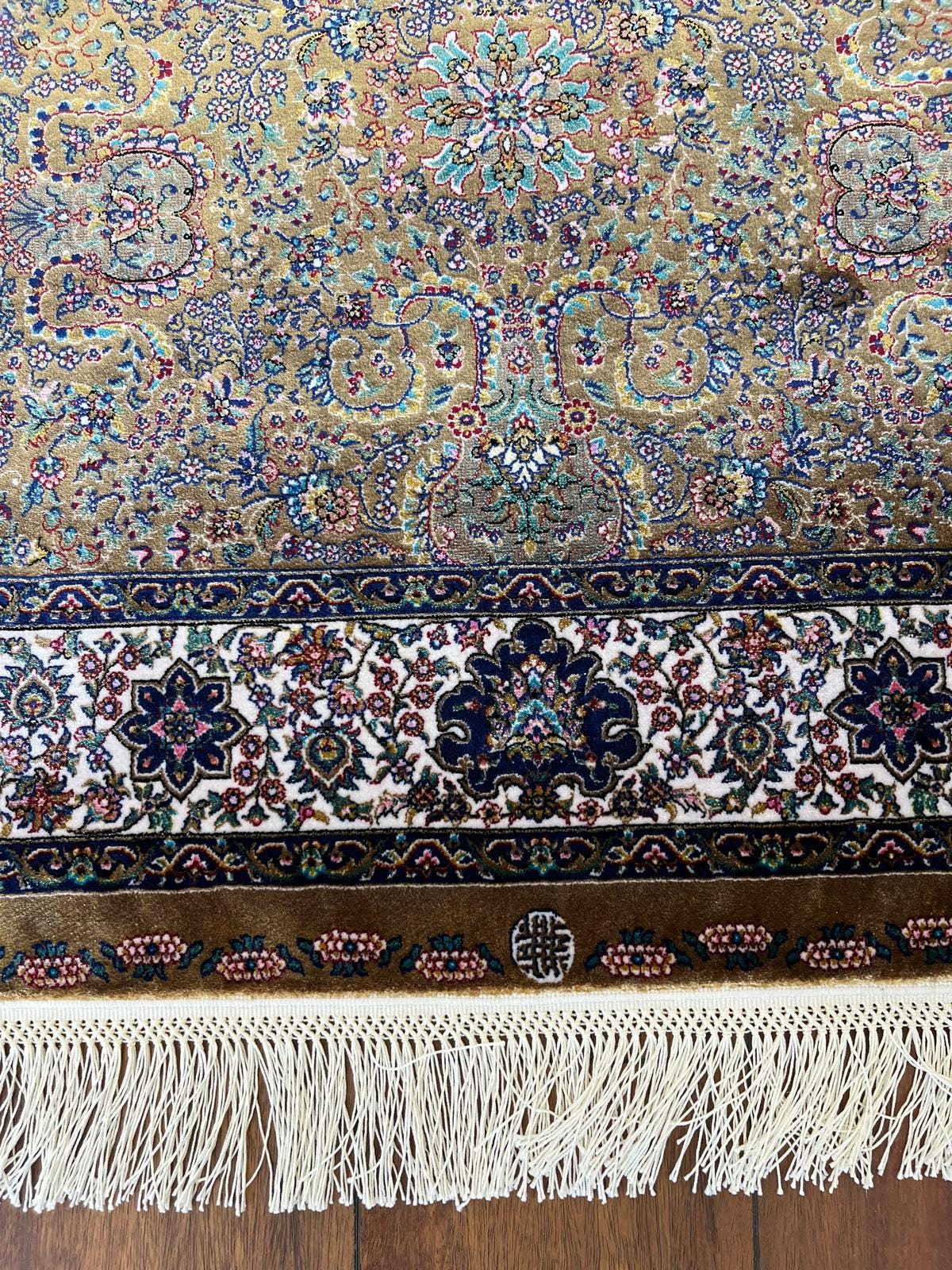 Bamboo Prayer Rug: Silk Fringes, Soft Muslim Carpet (80x125)