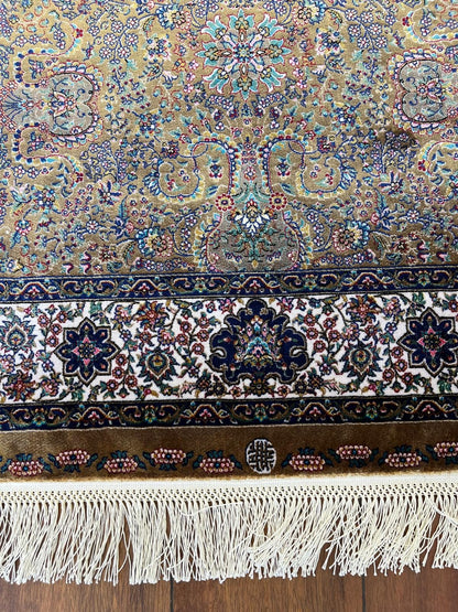 Bamboo Prayer Rug: Silk Fringes, Soft Muslim Carpet (80x125)
