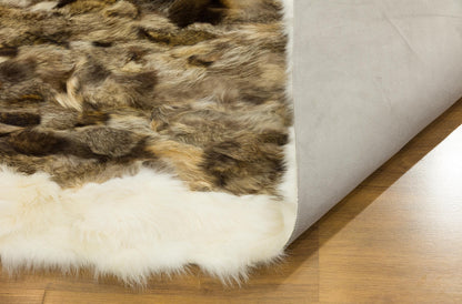 Customizable 8'x12' Leather Rug: Faux or Real Fur Options for Bedroom, Living Room, Nursery