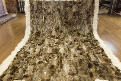 Customizable 8'x12' Leather Rug: Faux or Real Fur Options for Bedroom, Living Room, Nursery