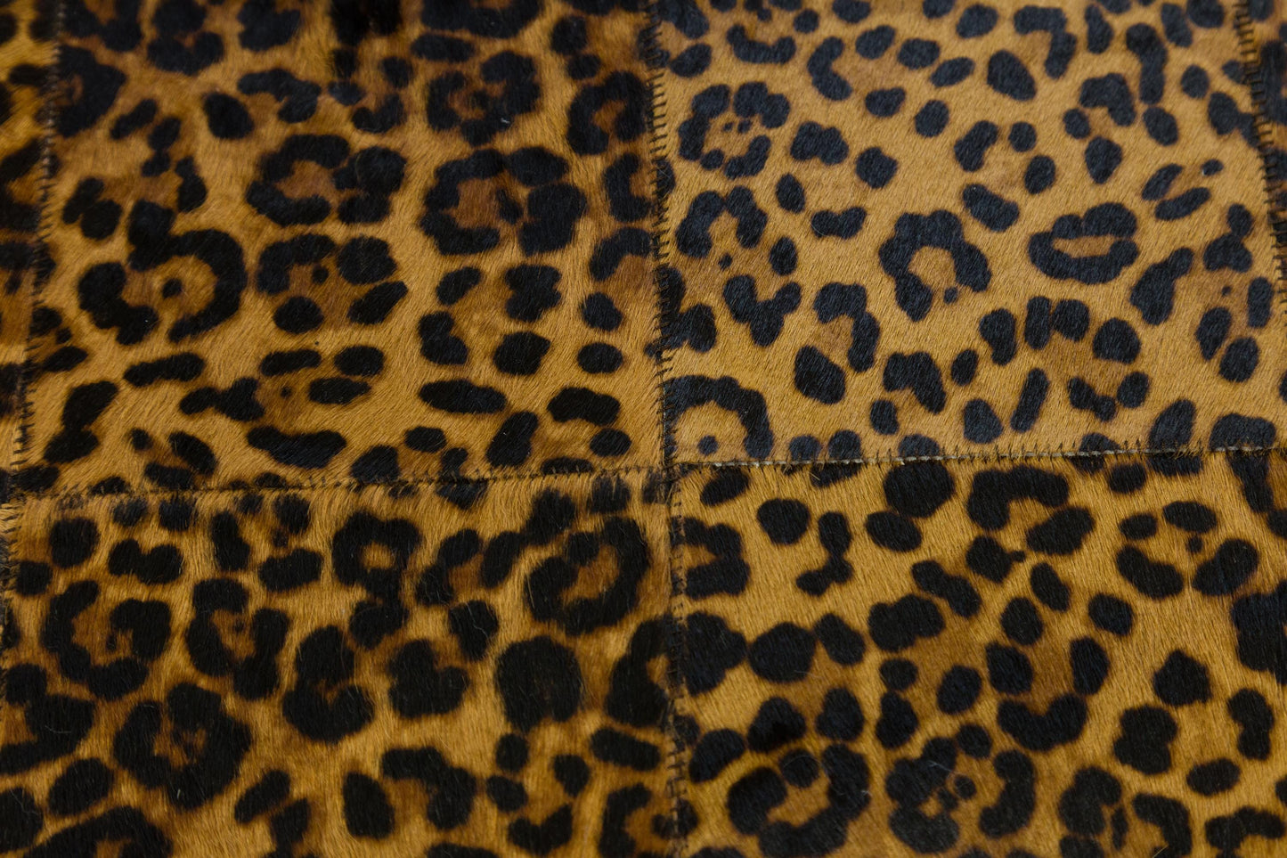 Leopard Print Faux Leather Rug: 5x7 ft Exotic Animal Carpet
