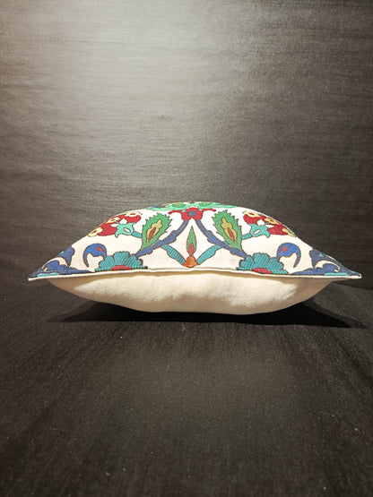 Floral Gobelin Cushion Cover: Turkish Tapestry Pillow, 40x40cm
